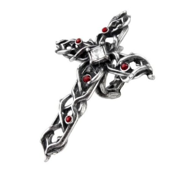 Thorny Cross Handspan Ring – Alchemy Gothic Statement ✦ Swarovski Crystal ✦ Rare - Picture 3 of 3